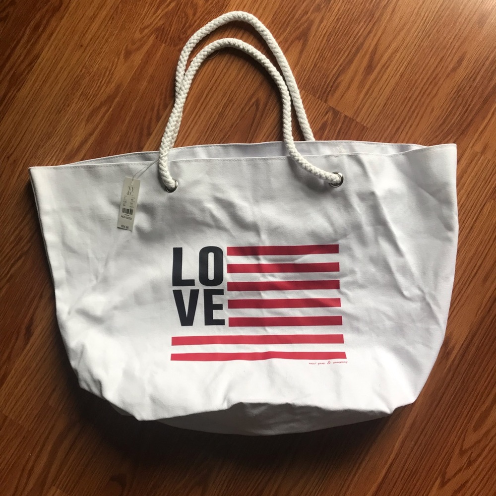 New York and Company Love Flag Tote